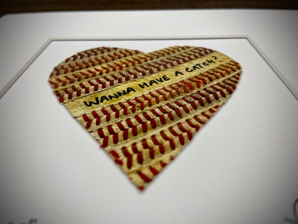 Customizable Baseball Heart Print in 10x10 White Matting