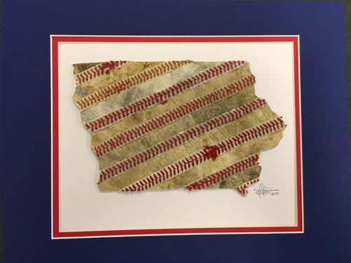 Iowa Original Artwork - made from used baseballs