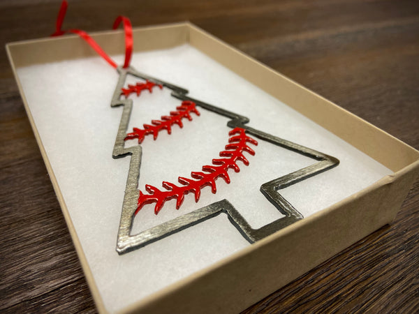 "THE TREE" - Steel Baseball Christmas Ornament